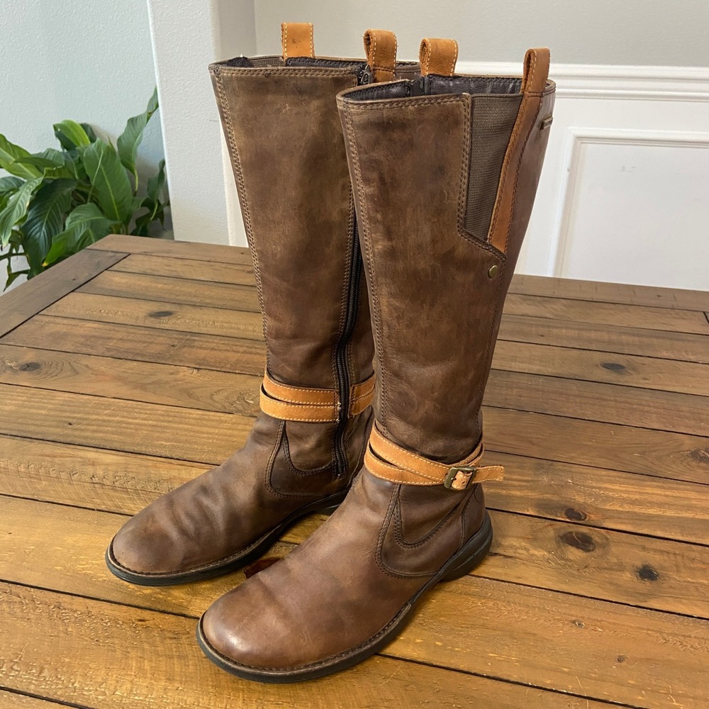 Merrell Cinnamon Waterproof Brown Leather Tall Boots Womens 6 J56034